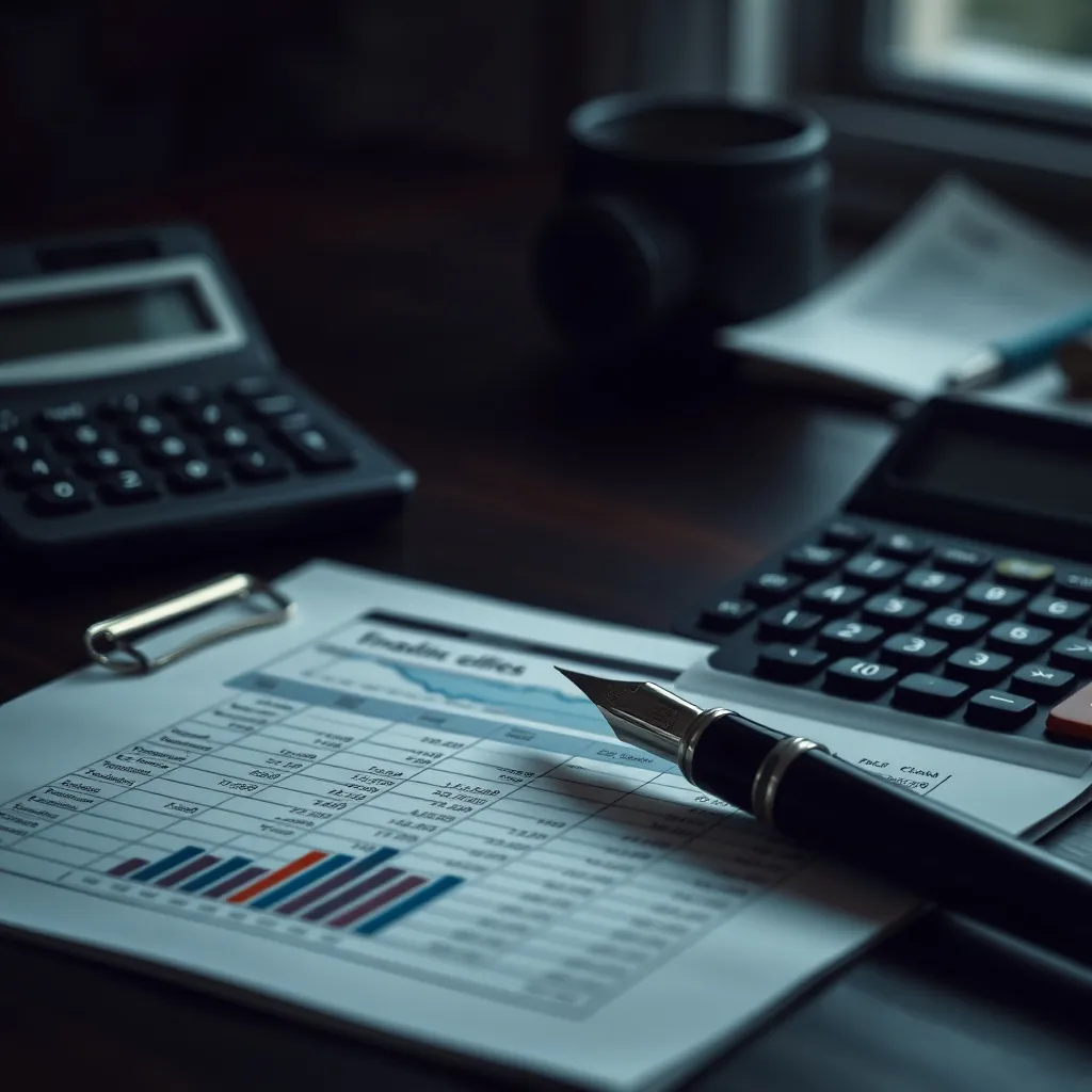 A professional, high-contrast close-up photo of a financial